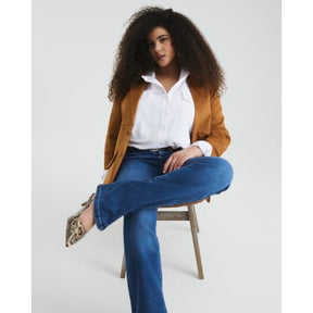 Blue Mid Rise Flared Jeans