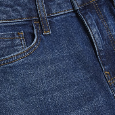 Blue Mid Rise Flared Jeans