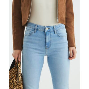 Blue Mid Rise Flared Jeans