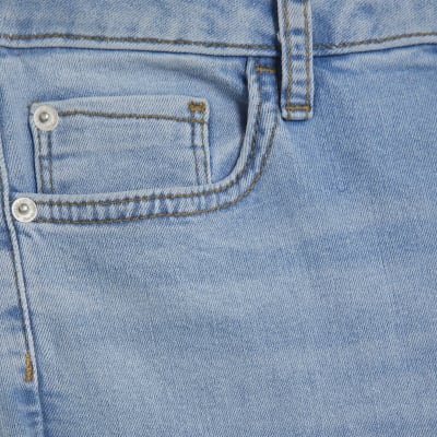 Blue Mid Rise Flared Jeans