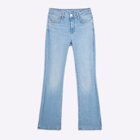 Blue Mid Rise Flared Jeans