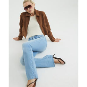 Blue Mid Rise Flared Jeans