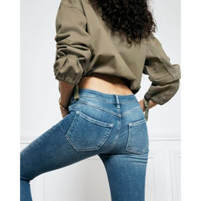 Blue Mid Rise Molly Bum Sculpt Skinny Jeans