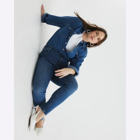 Blue Mid Rise Molly Bum Sculpt Skinny Jeans