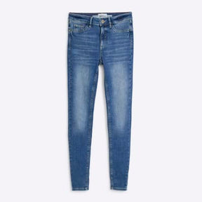 Blue Mid Rise Molly Bum Sculpt Skinny Jeans