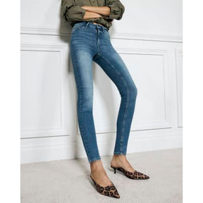Blue Mid Rise Molly Bum Sculpt Skinny Jeans
