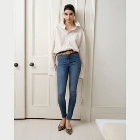 Blue Mid Rise Molly Bum Sculpt Skinny Jeans