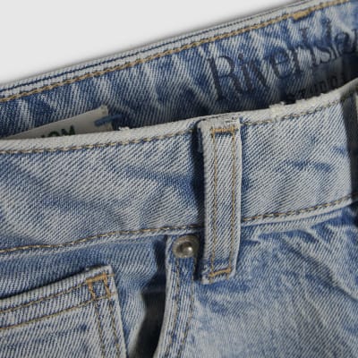 Blue Mid Rise Mom Sculpt Jeans