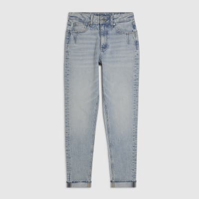 Blue Mid Rise Mom Sculpt Jeans