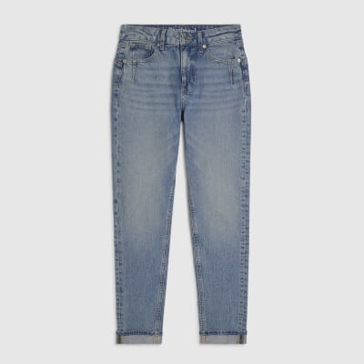 Blue Mid Rise Mom Sculpt Jeans