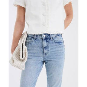 Blue Mid Rise Sculpt Mom Jeans