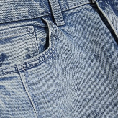 Blue Mid Rise Sculpt Mom Jeans