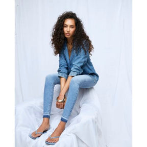 Blue Mid Rise Sculpt Skinny Jeans