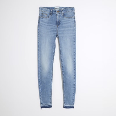 Blue Mid Rise Sculpt Skinny Jeans