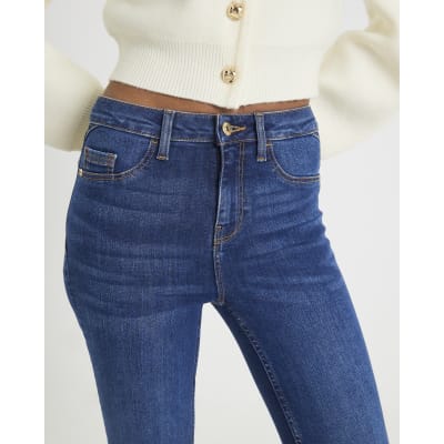 Blue Mid Rise Sculpt Skinny Jeans
