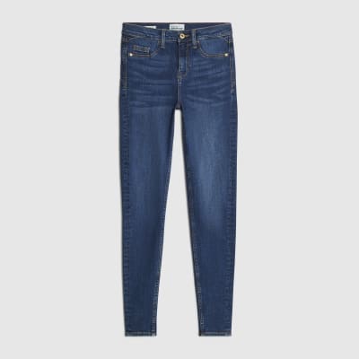 Blue Mid Rise Sculpt Skinny Jeans