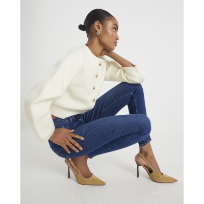 Blue Mid Rise Sculpt Skinny Jeans