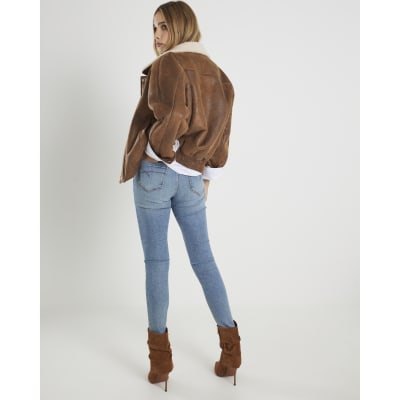 Blue Mid Rise Sculpt Skinny Jeans