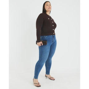 Blue Mid Rise Skinny Jeans