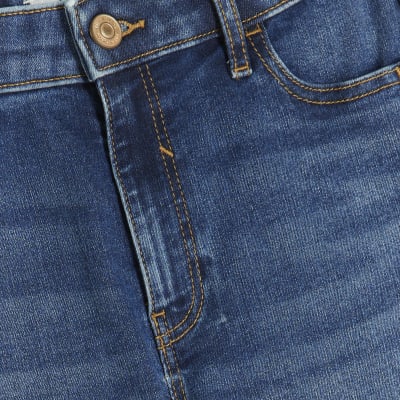 Blue Mid Rise Skinny Jeans