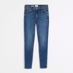 Blue Mid Rise Skinny Jeans
