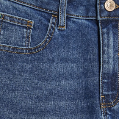 Blue Mid Rise Skinny Jeans