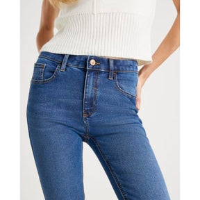 Blue Mid Rise Skinny Jeans