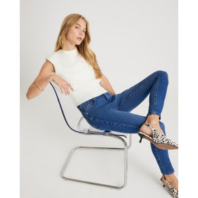 Blue Mid Rise Skinny Jeans