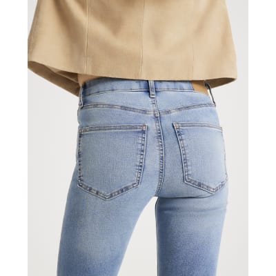 Blue Mid Rise Skinny Jeans