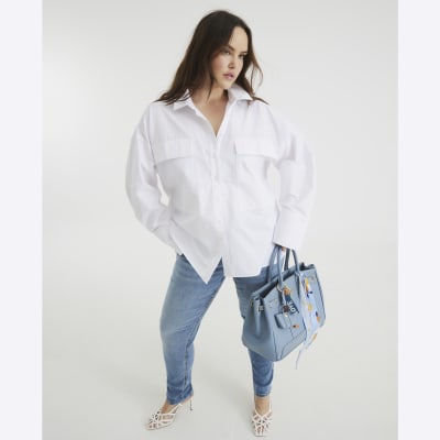Blue Mid Rise Skinny Jeans