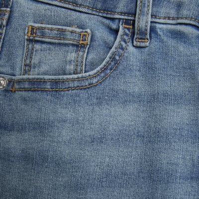 Blue Mid Rise Skinny Jeans