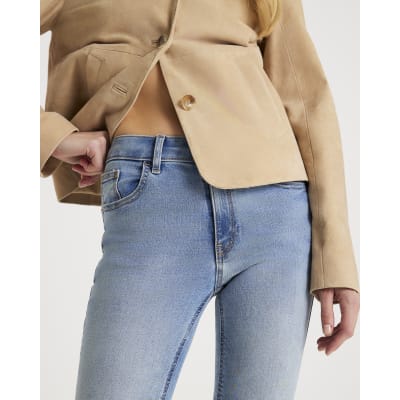 Blue Mid Rise Skinny Jeans