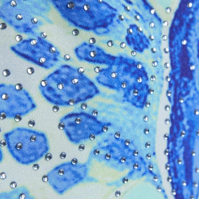 Blue Orchid Print Swimsuit