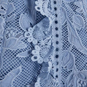 Blue Premium Lace Embroidered Shorts