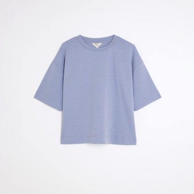 Blue Premium Short Sleeve Boxy T-shirt