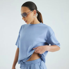 Blue Premium Short Sleeve Boxy T-shirt
