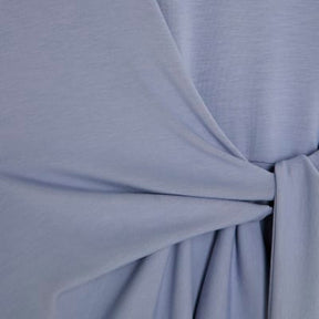Blue Premium Short Sleeve Knot Midi Dress