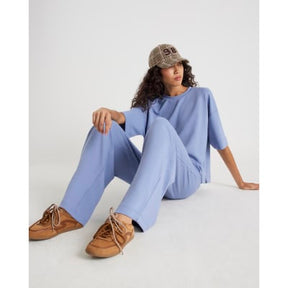 Blue Premium Wide Leg Joggers