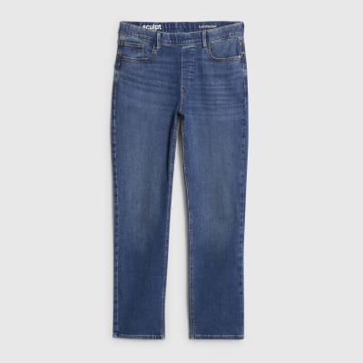 Blue Pull-On Elasticated Sculpt Slim Jeans