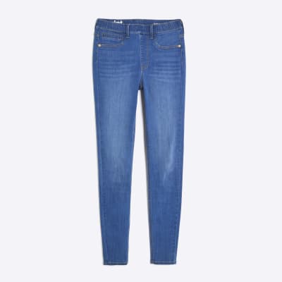 Blue Pull On Skinny Sculpt Jeans
