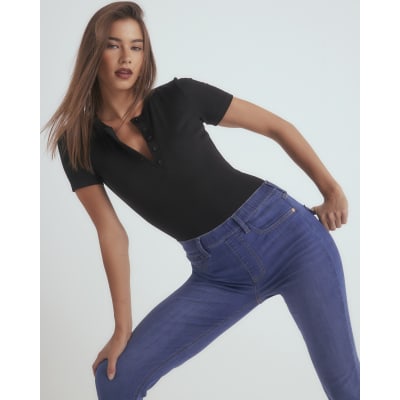 Blue Pull On Skinny Sculpt Jeans
