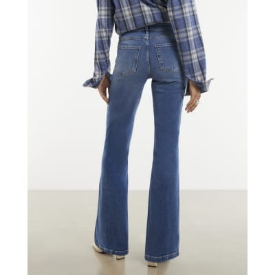 Blue Relaxed Flare Jeans