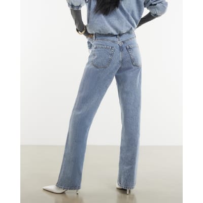 Blue Relaxed Straight Jeans