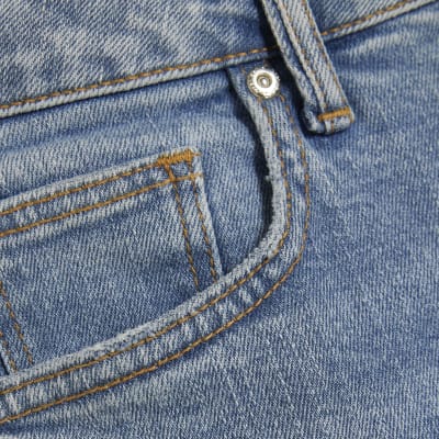 Blue Relaxed Straight Jeans