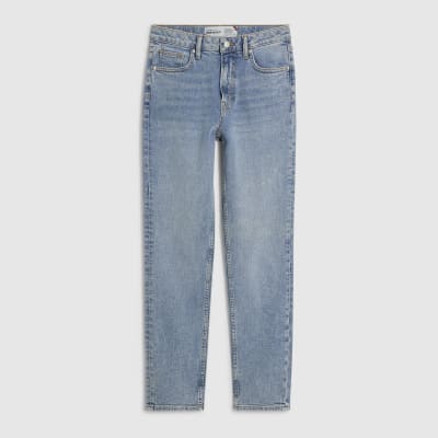 Blue Relaxed Straight Jeans