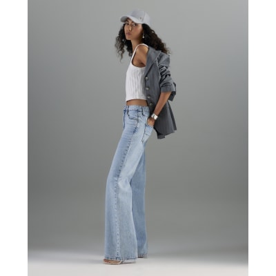 Blue Relaxed Straight Leg Jeans