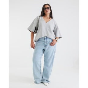 Blue Relaxed Straight Leg Jeans