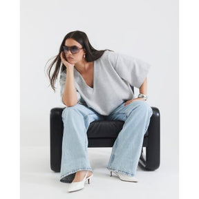 Blue Relaxed Straight Leg Jeans