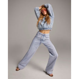 Blue Relaxed Straight Leg Jeans