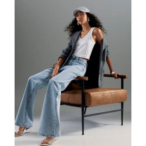 Blue Relaxed Straight Leg Jeans